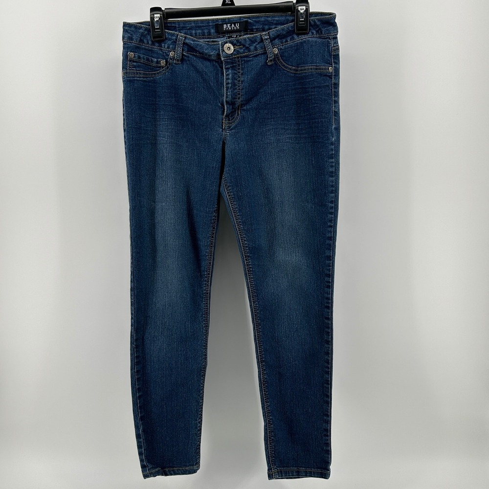 Beau Dawson Skinny Jeans Medium Wash Blue Stretch Denim Women 12 Everyday Casual